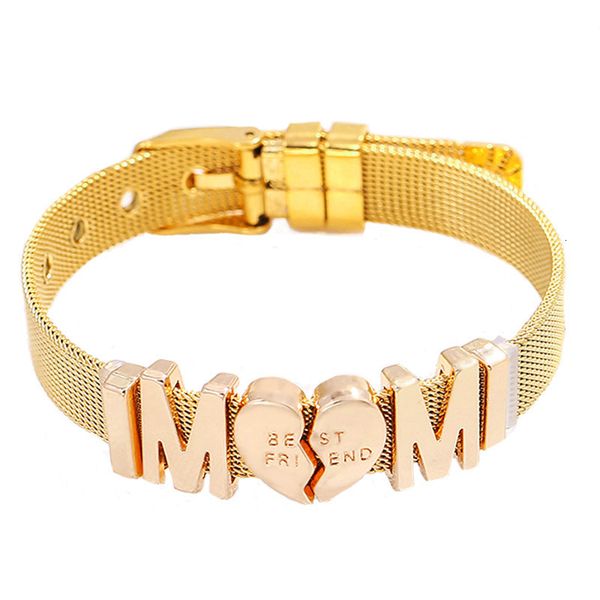 

stainless steel bracelet diy letter friend bracelet exquisite gift, Golden;silver