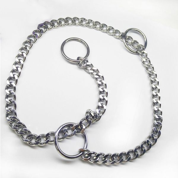 

3.0mm stainless steel dog collar p chain two sides polished pet necklace metal chain dog training iron collars dogs lead leash