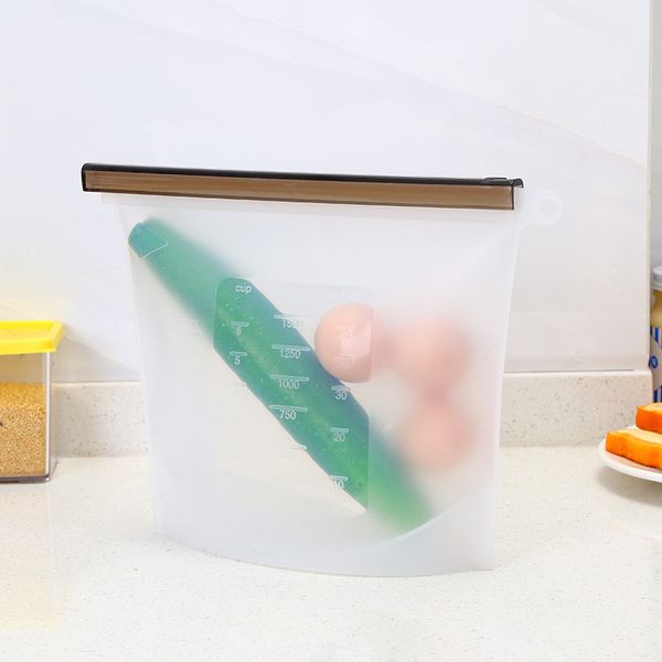 

silicone storage bag vacuum seal 1500ml reusable for fresh fruit refrigerator tb sale