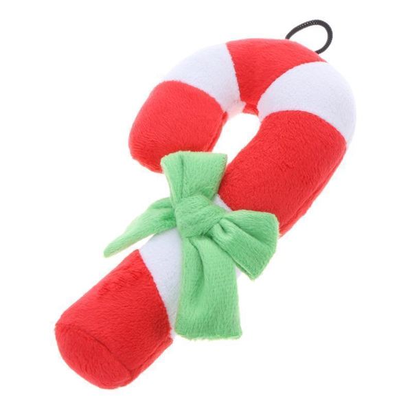 

dog toys christmas crutch shape plush squeaker chew sound toy for puppy cat training products dog squeaking toys