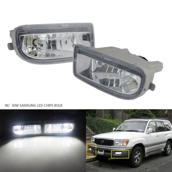 

angrong 2x hb4 9006 30w samsung led front fog light with led bulbs white for land cruiser amazon 1998-2007
