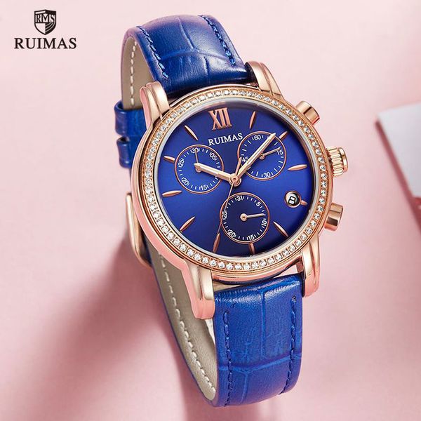 

ruimas casual women romantic wrist watch genuine leather quartz watches lady simple dress clock gift relogio montre femme 6783, Slivery;brown