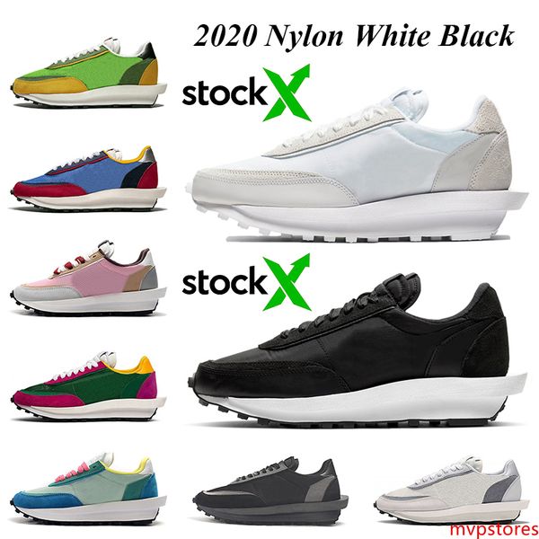 

wholesale sacai waffle ldv women men running shoes stock x nylon white black pine green gusto varsity blue trainers sneakers