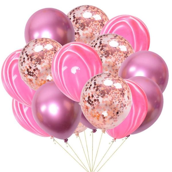 

15pcs a bag sequin confetti balloons sequin balloon set agate latex ball birthday party wedding decoration
