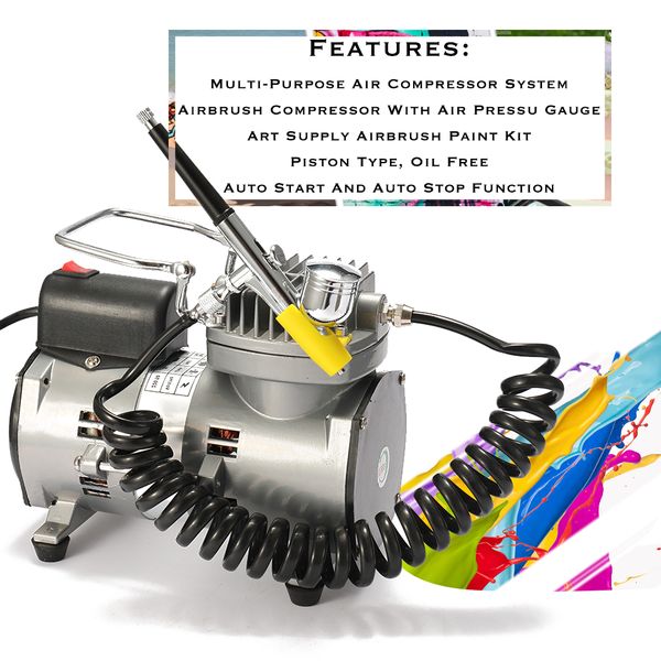 

portable spray pump pen air compressor set for art painting tattoo craft cake spray model beautiful airbrush kits