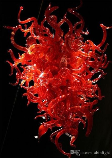 

red blown glass lighting dacle style murnao glass chandelier light modern crystal red pendant lamps