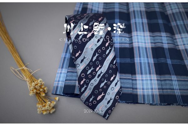 

summer salted fish offering small things kawakami carp jk uniforms tie bow tie collar neckline, Black;gray