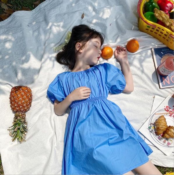 

2020 new girls dress summer cotton fashion girls dresses 2-7 years hv160, Red;yellow