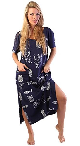 

ingear beach summer shift dress long cotton tee dress cover up, Black;gray