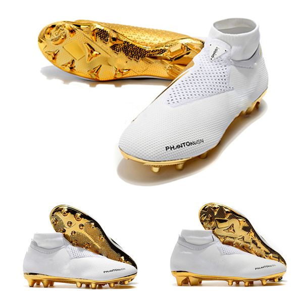 

white gold soccer cleats ronaldo cr7 original soccer shoes phantom vsn elite df fg football boots