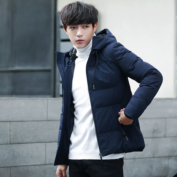 

down puffer jacket 2019 monclair winter new men korean version short windproof warm jacket casual male outwear jackets, Black