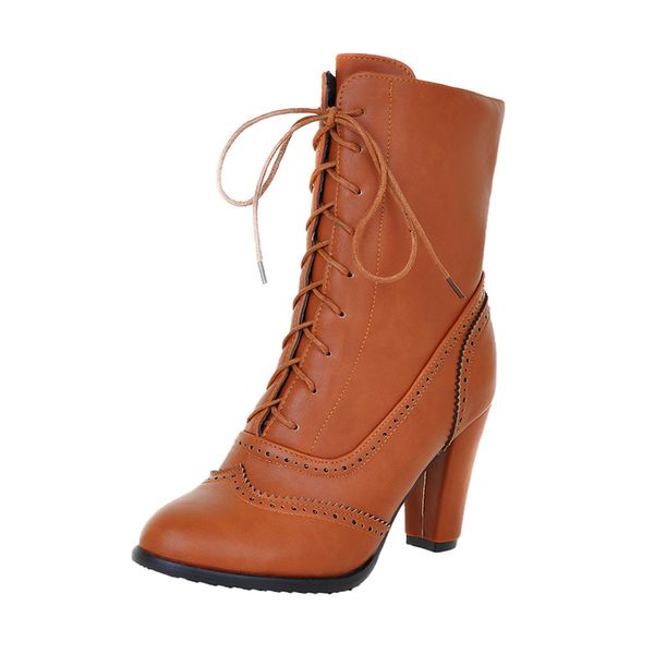 tan leather lace up boots ladies