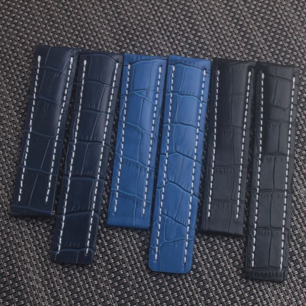 

Черный синий Натуральная кожа ремешок для часов ремешок для часов для Breitling ремеш