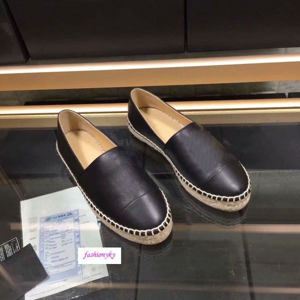

delivery designer women espadrilles casual shoes real lambskin women flat shoes fisherman shoes size, Black