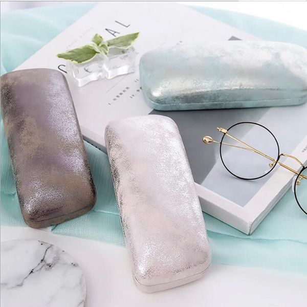 

classic matel hard cover eyeglasses protector container korean simple eyeglasses boxes women sunglasses boxes, Silver