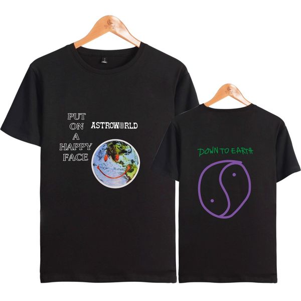 

uplzcoo astroworld hip hop t shirt short men women streetwear t-shirt printed put on a happy face t-shirt ja096, White;black