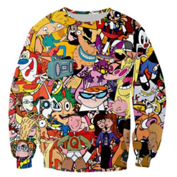 

new couples spring/autumn men's dart board hoodie cartoon totally 90's sweatshirt 3d print sweatshirt casual wy04, Black