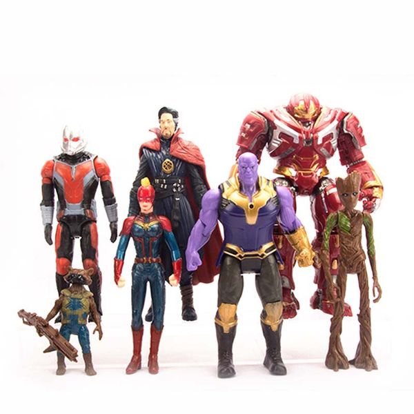 2019 7 Style Avengers Endgame Action Figures Toys 2019 New Avengers 4 Thanos Iron Man Captain Marvel Hulk Captain America Model Doll Toy C21 From