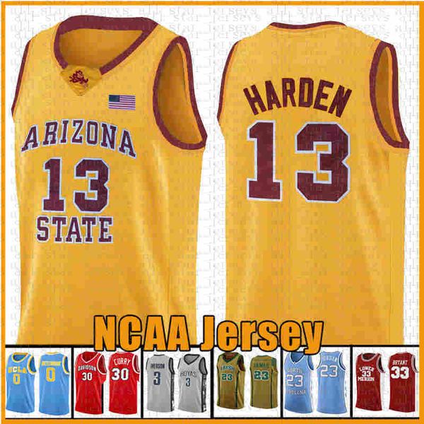 

embroidery logos 13 james ncaa harden basketball jersey arizona university state high school 23 james mens leonard 3 wade 11 irving 30 curry, White;yellow