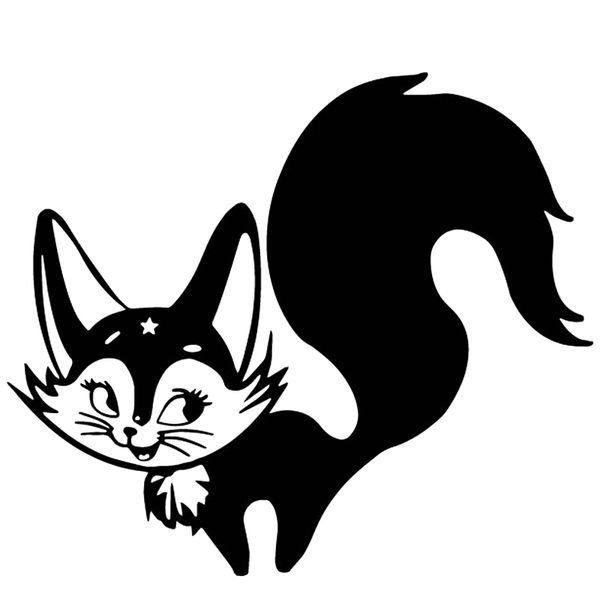 

16.8cm*14.4cm fox cartoon car sticker decorate vinyl decal cute and interesting fashion sticker decals
