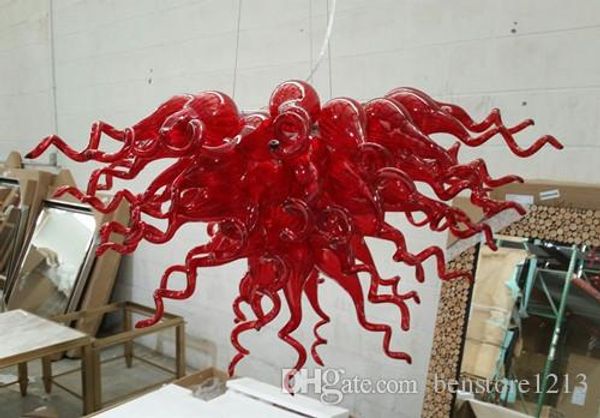 

luxury home decoration popular red glass art chandelier small size indoor lighting led blown glass modern chandelier light