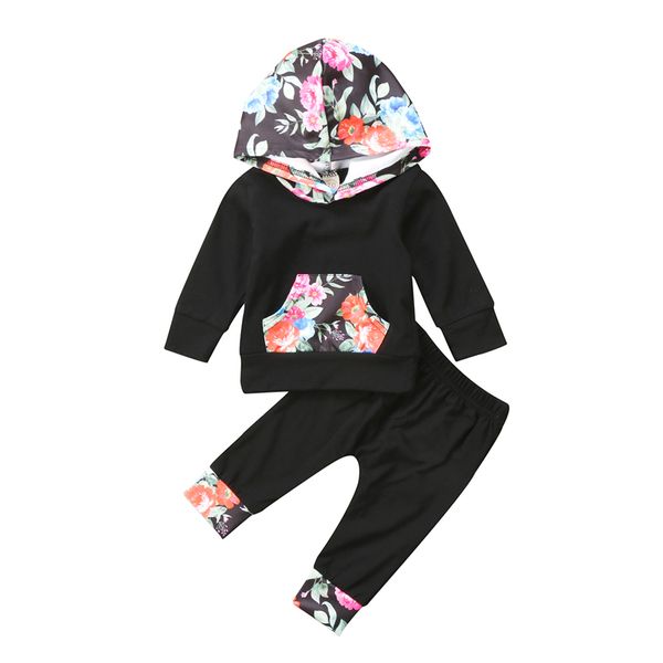 

pudcoco 2pcs infant toddler baby boy girl clothes set hooded sweater +pants outfits set clothes, Pink;blue