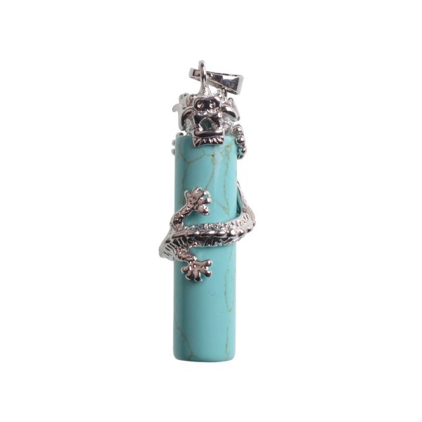 

women's gemstone necklace natural stone alloy gold dragon wrap round gold chain pendant gift easter, Silver
