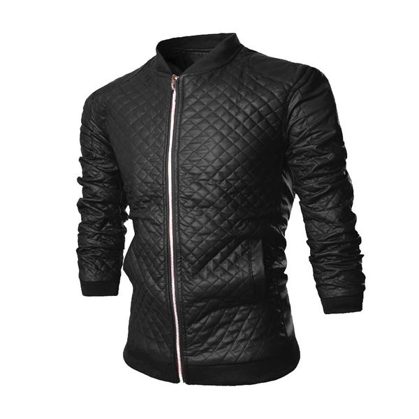 

2019 men bomber windbreaker jackets man streetwear coat mans motorcycle pu leather suits dropshipping fashion clothes, Black