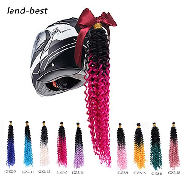 

punk style motorcycle gradient ramp helmet braids wig twist braid motocross motorbike off road moto decoration crochet braids