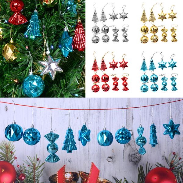 

10 pcs/set christmas hanging decoration christmas decor gifts set pendant tree ornament party home hanging decor gifts pendant