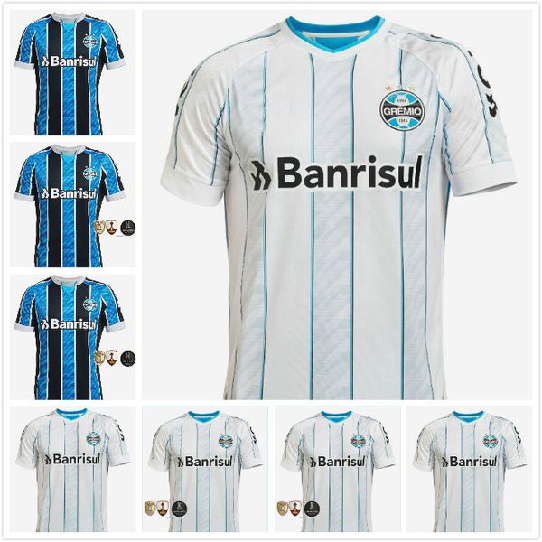 

2020 gremio soccer jersey matheuzinho luan football shirts home blue black stripe jean pyerre geromel everton uniform camisa gremio 20/21, Black;yellow