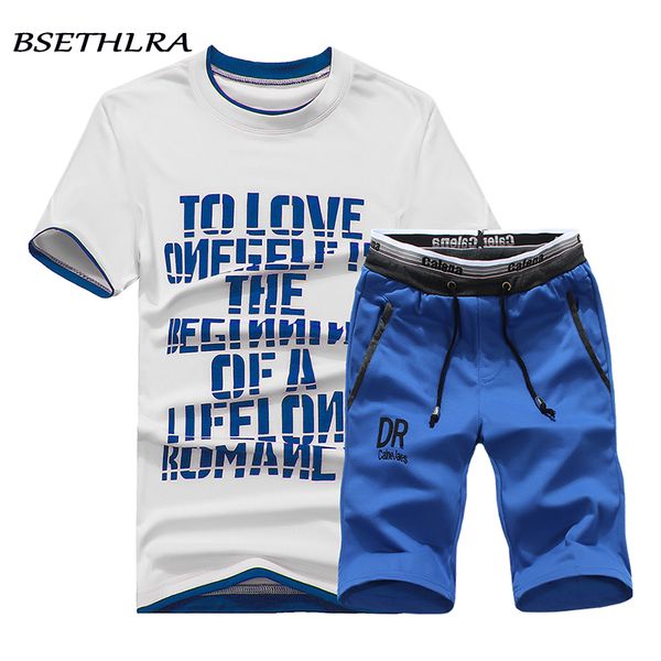 

bsethlra 2020 brand new men t shirt sets summer cotton comfortable short sleeve tshirt homme casual set male size d03, White;black