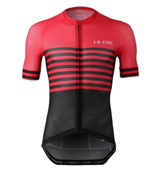 

new reticulated fabric short sleeve pro team aero le col cycling jersey bicycle cross ropa bike clothing manufact, Black;red