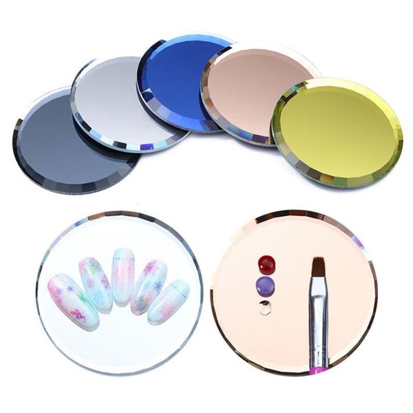 

mirror glass color palette false nail tips display board practice showing shelf
