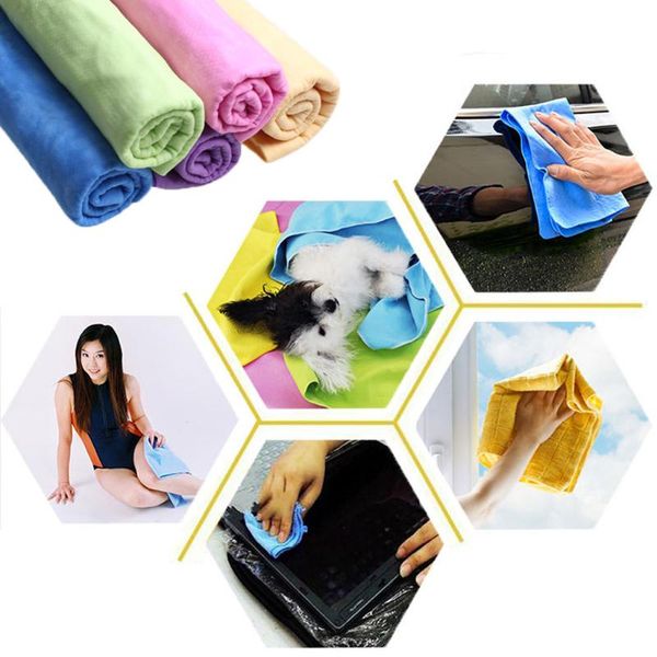

66*43*0.2cm car cleaning microfiber high absorbent wipes magic hair towel synthetic deerskin pva chamois cham suede absorben
