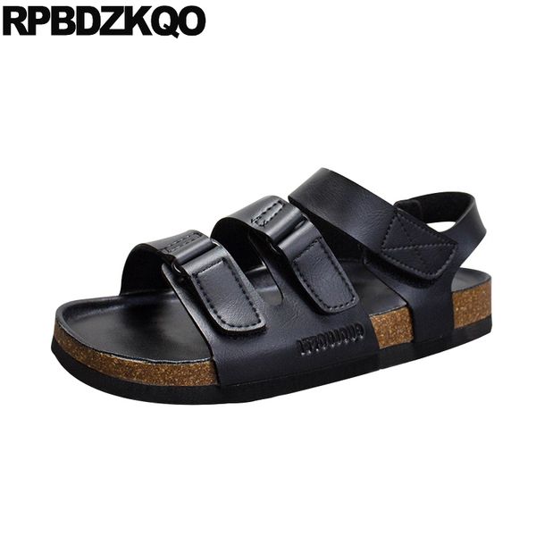 

cork waterproof fashion outdoor breathable roman size 45 men gladiator sandals summer water black plus leather large strap shoes