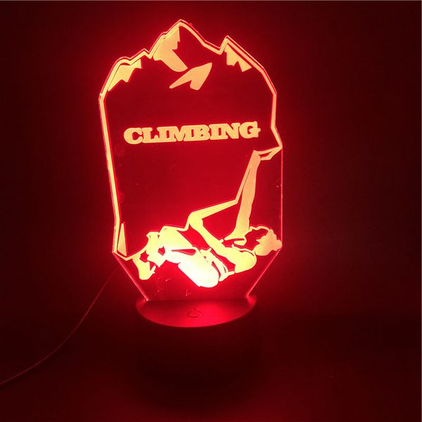 

3d lamp mountain climbing sports bluetooth speaker base unique gift for sporters colorful atmosphere usb led night light lamp