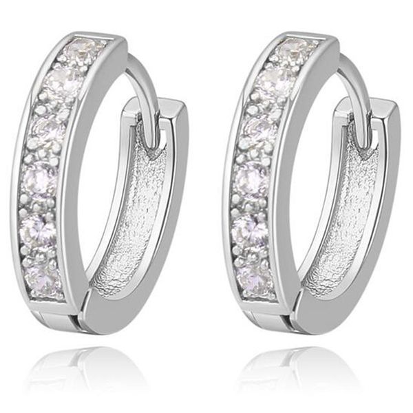 

shdede cz crystal rhinestone earrings fashion jewelry clear cubic zirconia small hoop earrings for women accessories *-22464, Golden