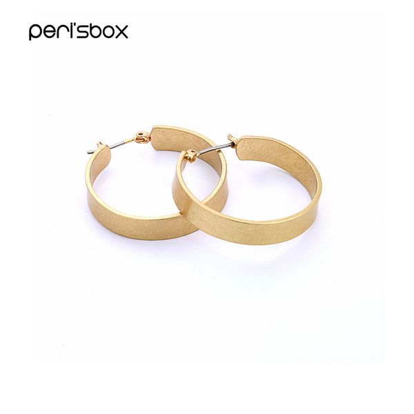 

peri'sbox minimalist round circle hoop earrings for women tribal thick hoops earrings simple statement big female gifts, Golden;silver