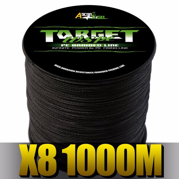 

ascon fish 8 strands braided fishing line 1000m super strong 8 braid wire for carp fishing multifilament line 6-300lb green