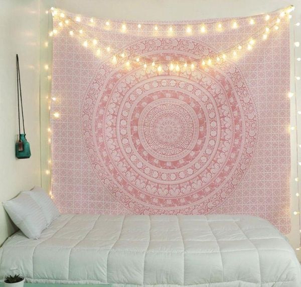 

pink mandala pattern tapestry wall hanging tapestry home decor room bedspread