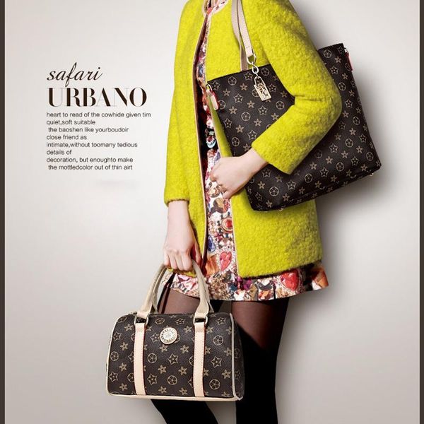 

designer-pink sugao tote bag women shoudler bags 6pcs/set handbag new fashion purses flower printed handbag lady shopping bags pu leather