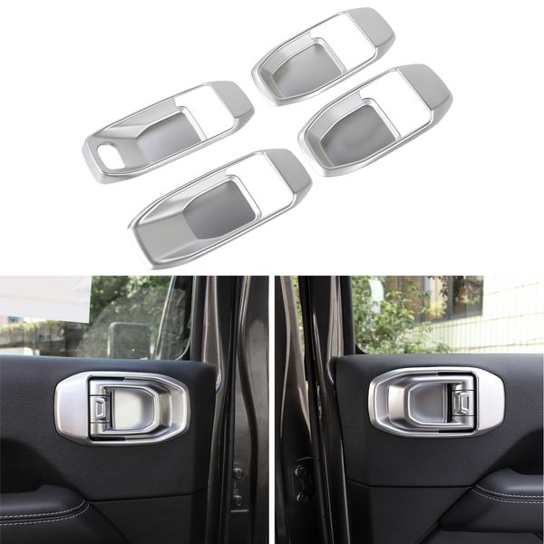 

4door inner door bowl decorative silver for jeep wrangler jl 2018 factory outlet high quatlity auto internal accessories
