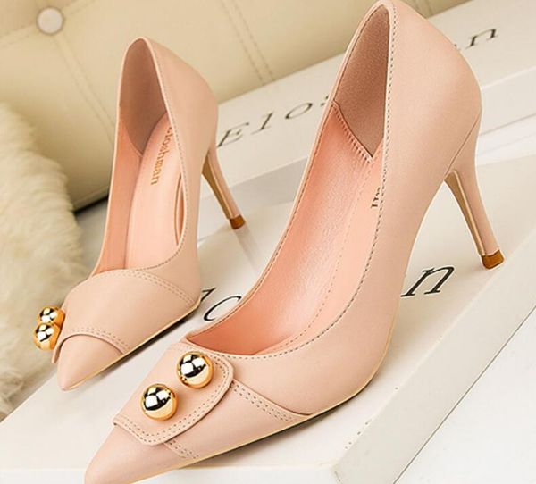 

2020 summer new european and american style nightclub fashion thin thin heel with high heel shallow pointed single shoes women's net re, Black