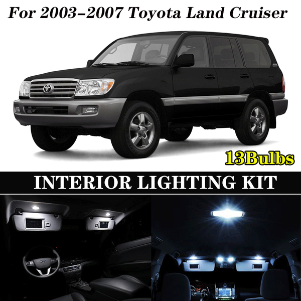 

13pcs white bulb led car light interior kit for 2003-2007 land cruiser map dome trunk glove box lamp