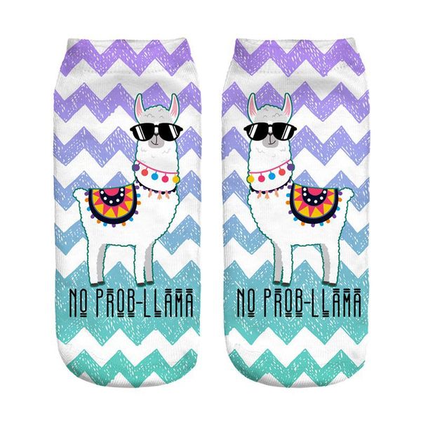 

fun fashion new 3d printed socks boat socks european and american cartoon anime lamb soft and leisure cotton, Black;white