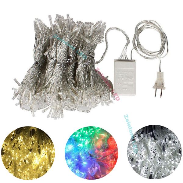 Nova moda Cortina de Luz 3 * 1 M 3 * 3 M conduziu Cordas de fadas lâmpadas Festival do hotel luzes da festa de casamento de Natal casa decoração LED tira