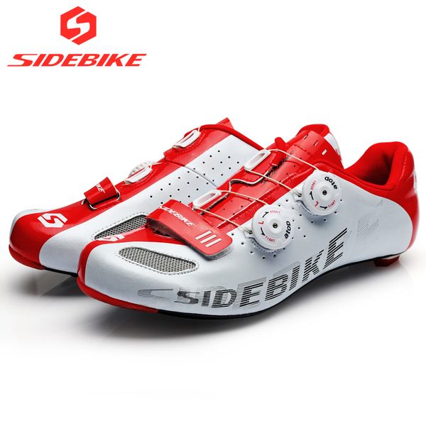 

sidebike carbon road cycling shoes men eur 46 us 13 uk 12 road bike shoes self-locking bicycle sneakers breathable professional, Black