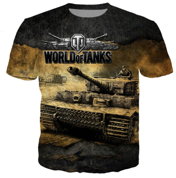 

harajuku world of tanks новейший стиль горячие модные футболки 3d печати мужчины / женщины лето круглый воротник с коротким рукавом повседне, White;black