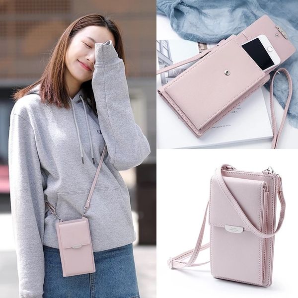 

ji hao summer style women phone shoulder bag pu leather money wallet mini chain mobile phone bags crossbody messenger bagmx190829, Red;black